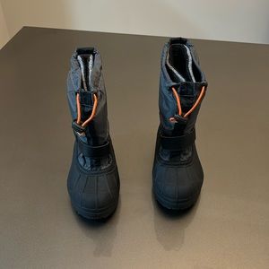Columbia Kids Black and Orange Rain & Snow Boots